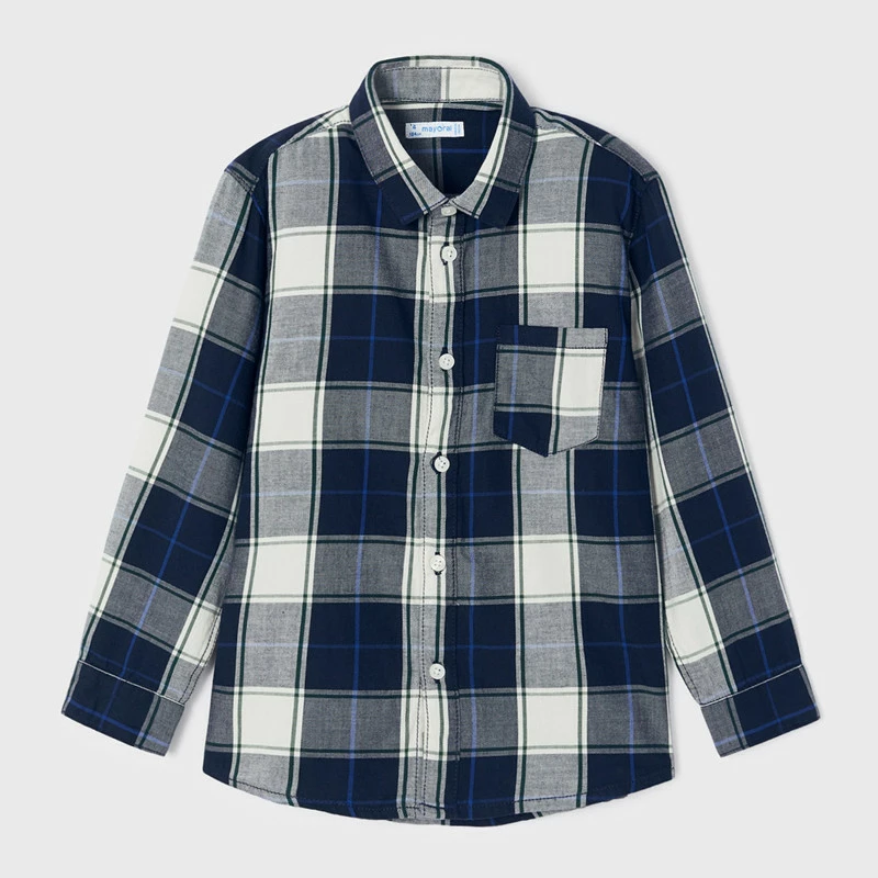 Chlapecká kostkovaná košile s dlouhým rukávem Mayoral 4185-63 velikost 134