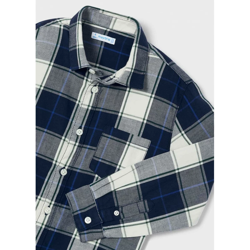 Chlapecká kostkovaná košile s dlouhým rukávem Mayoral 4185-63 velikost 134