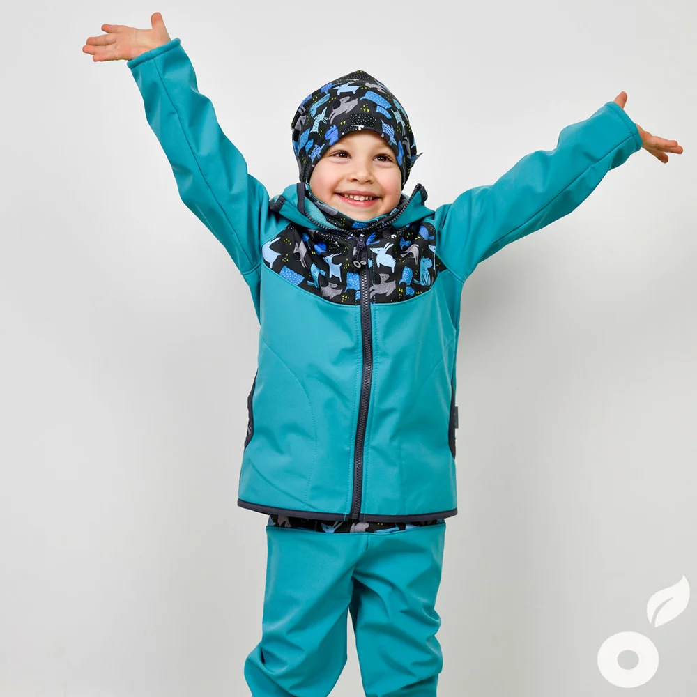 Dětská softshellová bunda Unuo s fleecem Černá Planety velikost 110/116