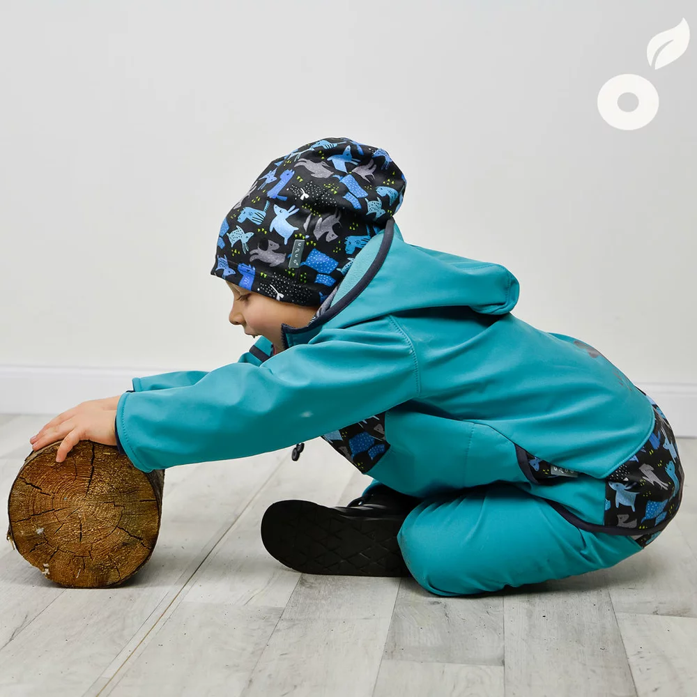 Dětská softshellová bunda Unuo s fleecem Černá Planety velikost 110/116