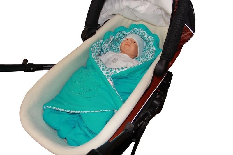 Zavinovačka Emitex do autosedačky MAJA microfleece+bavlna hořčicová+bílá