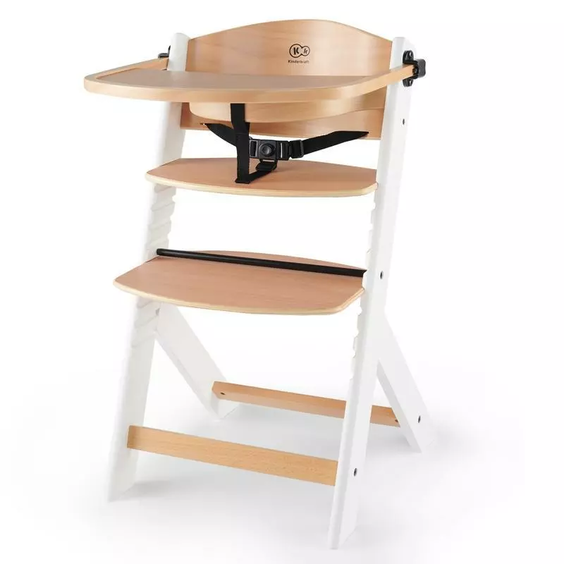 KINDERKRAFT Židlička jídelní Enock White Wooden Premium