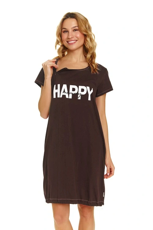 Dámská kojící noční košile Doctor Nap Happy Mommy Brown