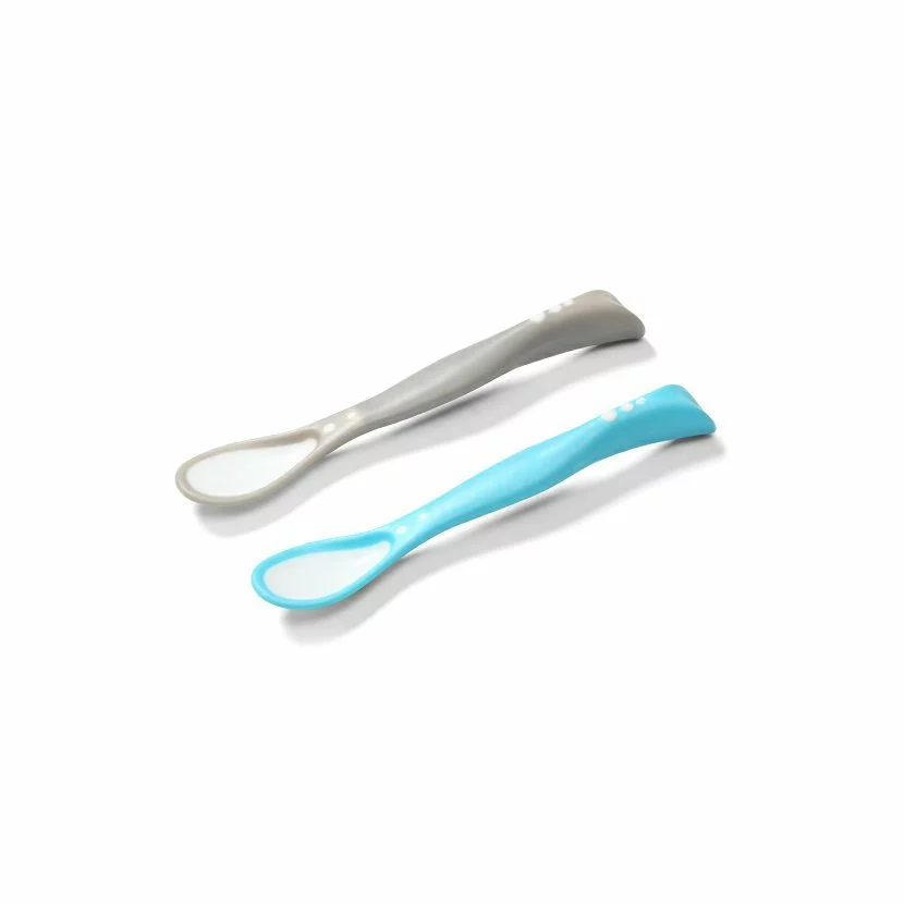 Elastické lžičky Babyono 2ks modrá/šedá