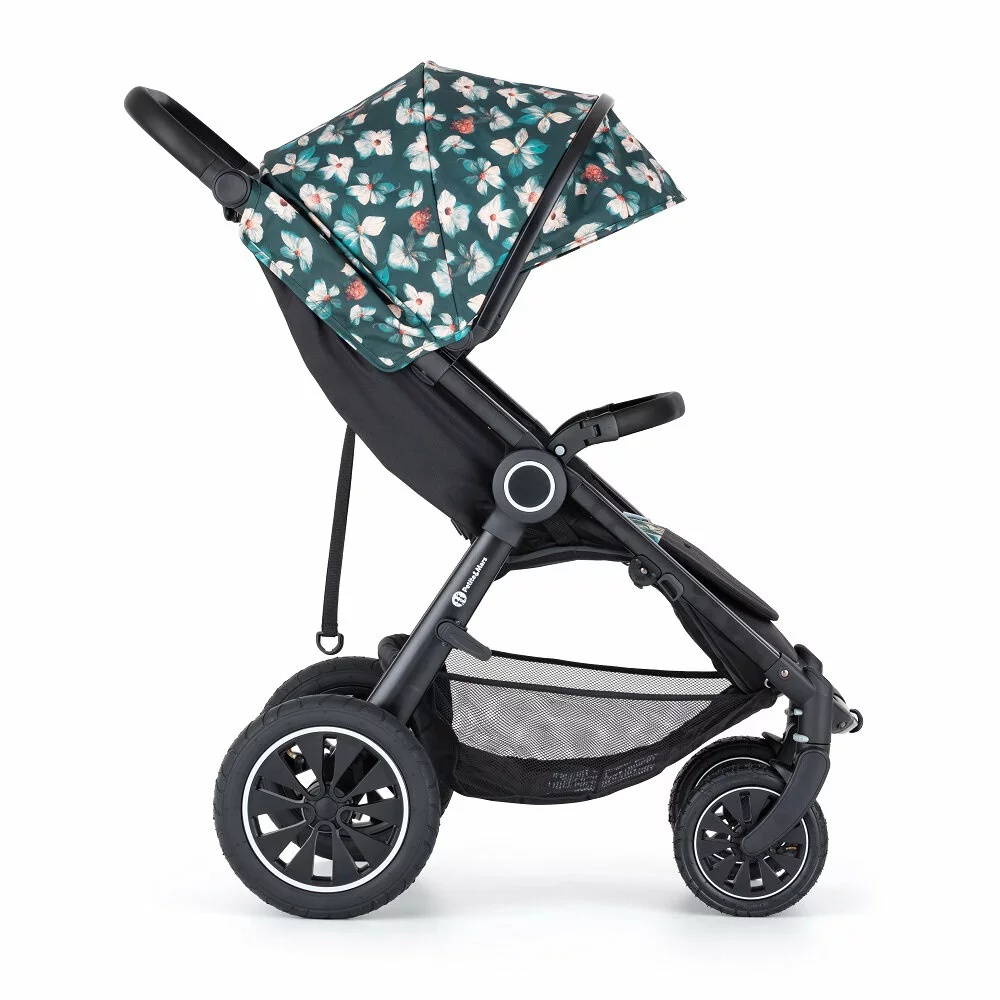 PETITE&MARS Kočárek Street+ Air Black + Stříška Limited 100 Flower