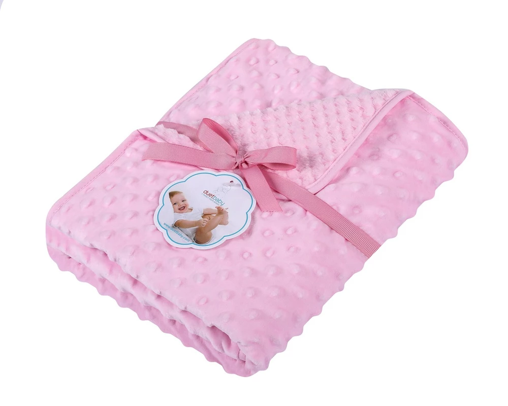 DuetBaby Dětská deka dvouvrstvá Minky 80x90cm růžová