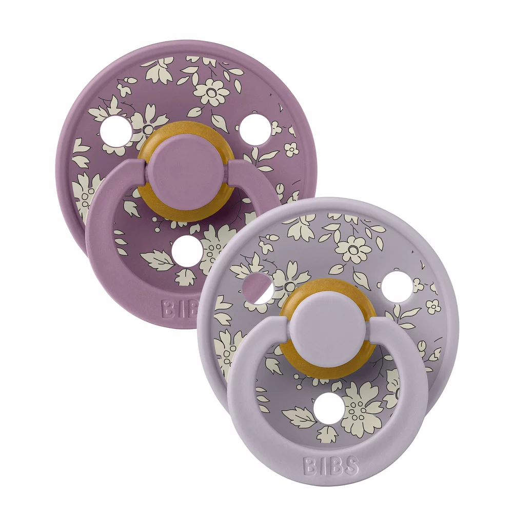 BIBS Liberty Colour dudlíky z přírodního kaučuku 2ks velikost 2 (6-18měs) Fossil Grey/Mauve