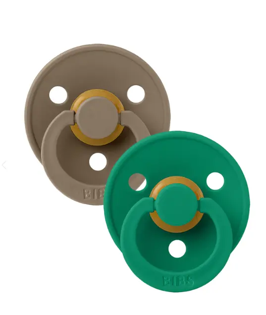 BIBS Colour dudlíky z přírodního kaučuku 2ks velikost 2 (6-18měs) Dark Oak/Evergreen