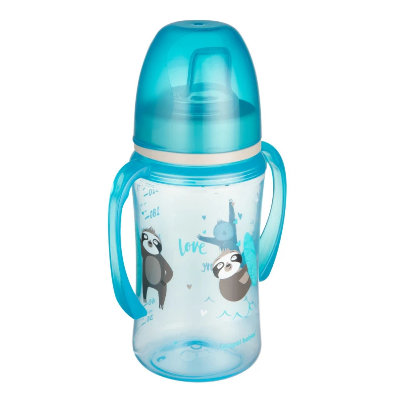 Canpol babies Tréninkový hrneček EXOTIC ANIMALS 240ml modrý