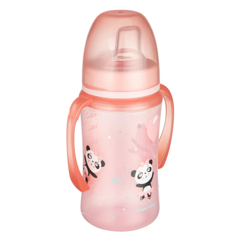 Canpol babies Tréninkový hrneček EXOTIC ANIMALS 240ml růžový