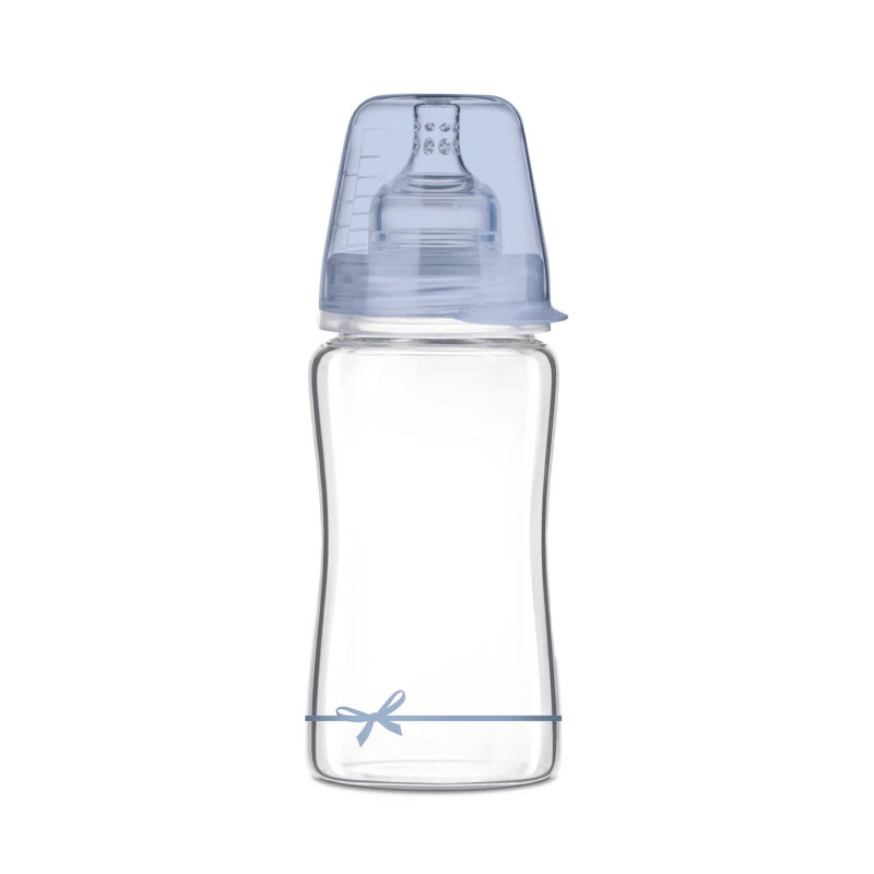 LOVI Lahev skleněná 250ml BABY SHOWER modrá