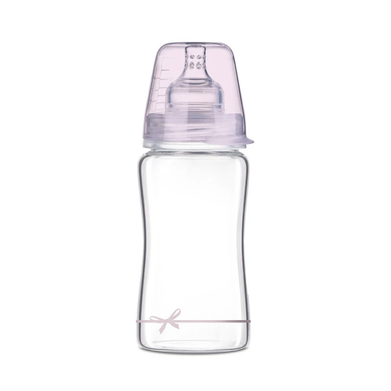 LOVI Lahev skleněná 250ml BABY SHOWER růžová
