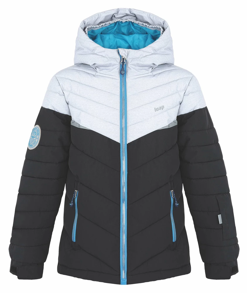 Chlapecká lyžařská bunda Loap Fullsac modrá/šedá velikost 122/128