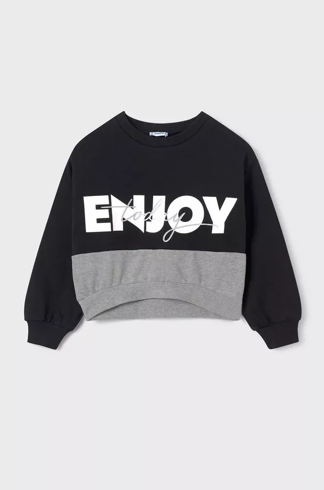 Dívčí mikina Crop top Mayoral 7406- 74 černá