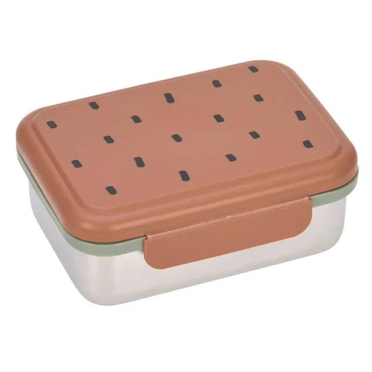 Krabička na svačinu Lässig Lunchbox Stainless steel Happy Prints caramel