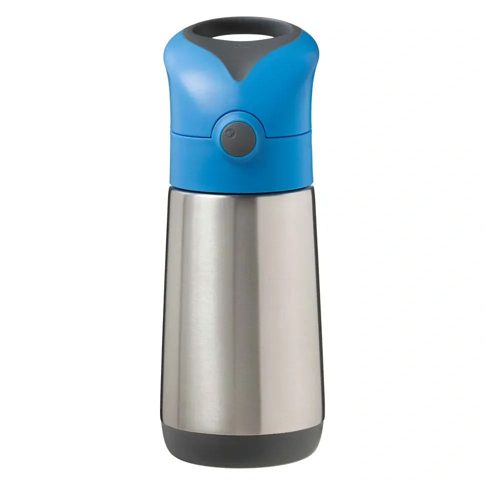 b.box Termoska na pití s brčkem 350 ml - Modrá/šedá