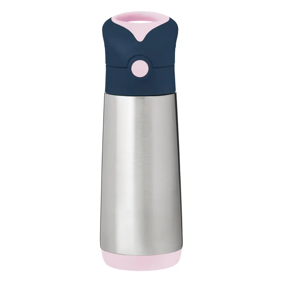 b.box Termoska na pití s brčkem 500 ml Indigo/Růžová