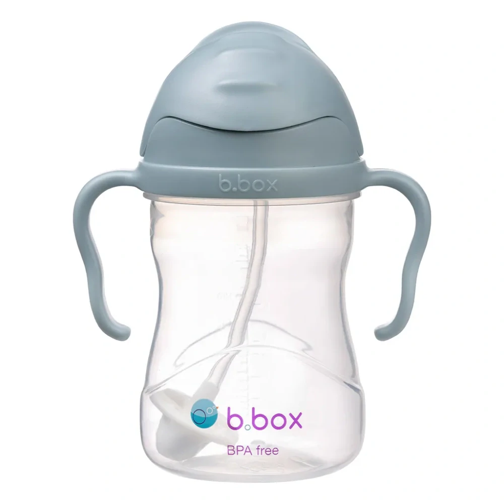 b.box Hrneček s brčkem 240ml Modrý