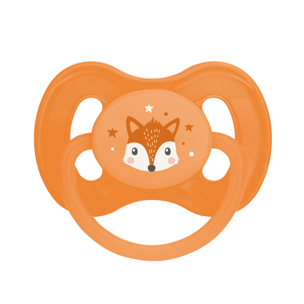 Canpol babies Dudlík 0-6m kaučukový třešinka 1ks CUTE ANIMALS oranžový