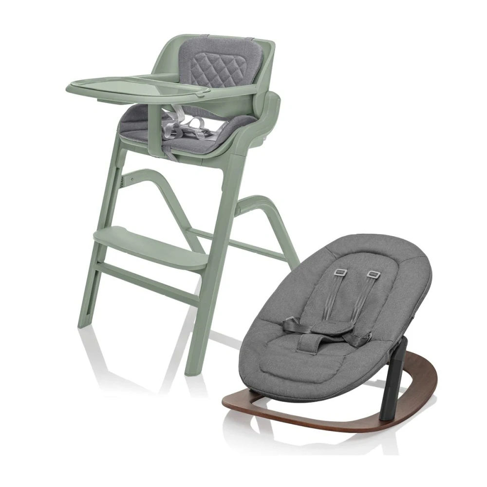 ZOPA Set židlička Inspira + novorozenecký set + houpací základna Pistacio Green