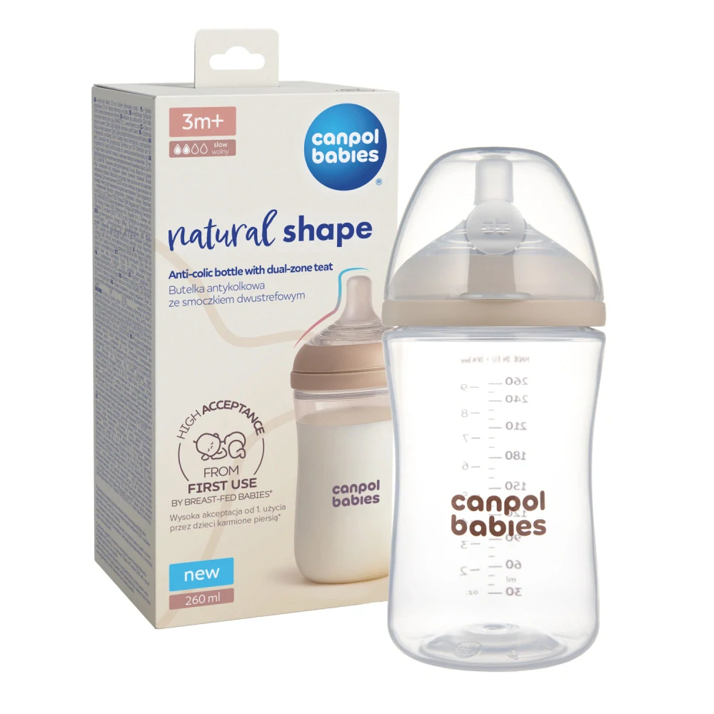 Canpol babies Lahev antikoliková Natural Shape 260ml
