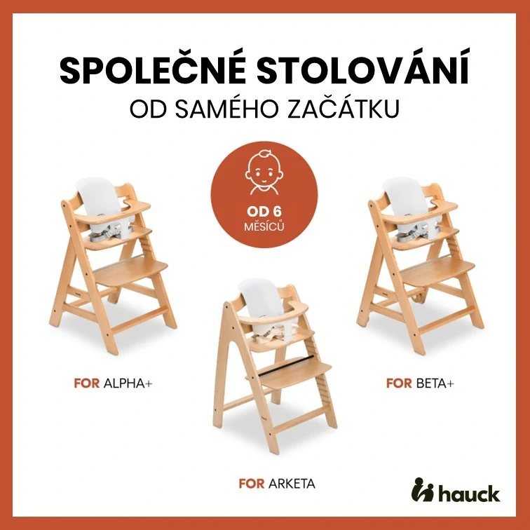 Hauck Sedátko 6-24m pro židličky Alpha+/Beta+, plast bílá