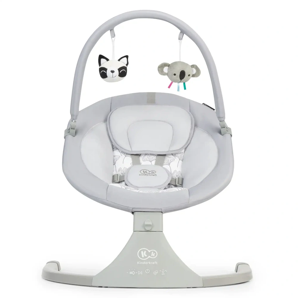 KINDERKRAFT Lehátko houpací s melodií 2v1 LULI grey, do 9 kg