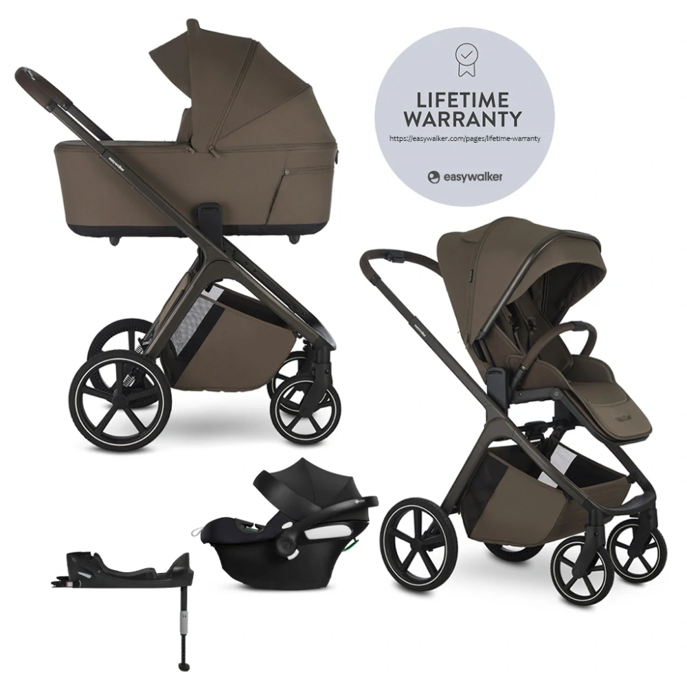 EASYWALKER Set kočárek 4v1 Zoey Go Chestnuts Brown + CBX Aton B2 i-Size + CYBEX Base One