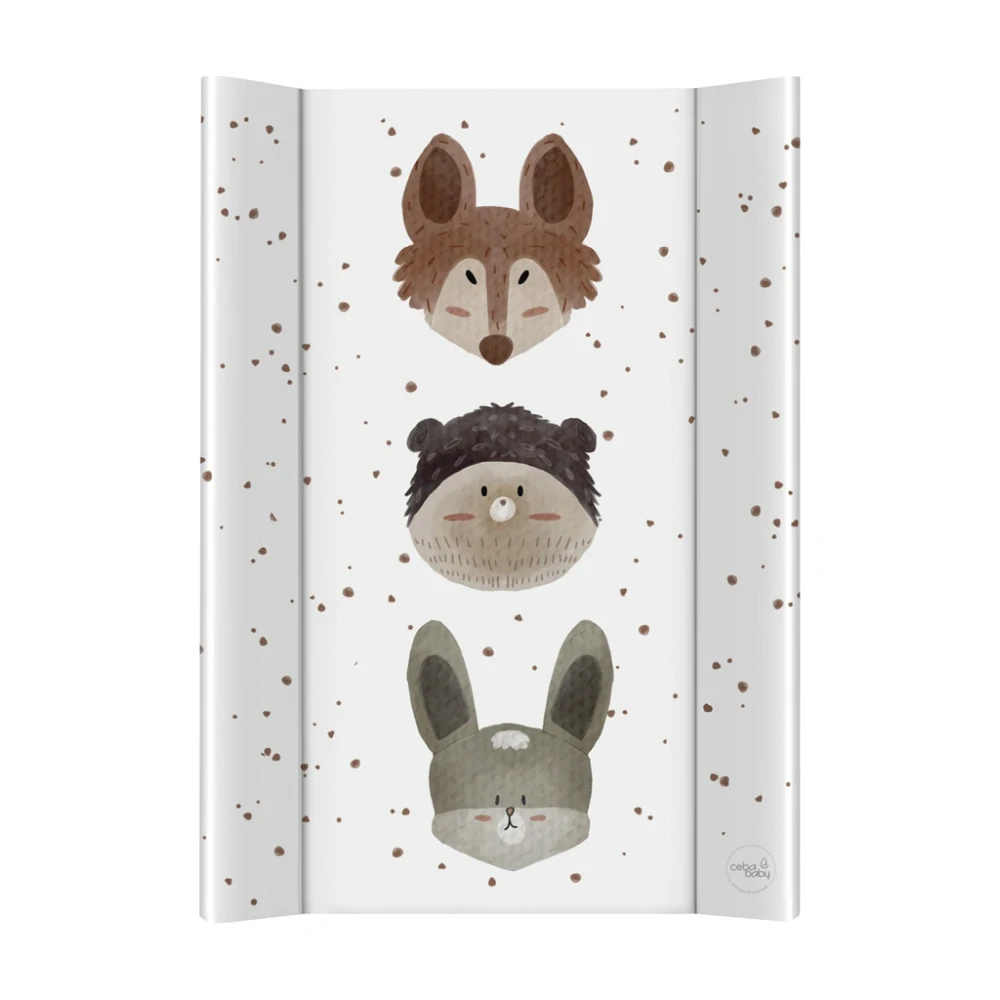 CEBA BABY Podložka přebalovací 2-hranná s pevnou deskou (50x70) Basic Cute Animals