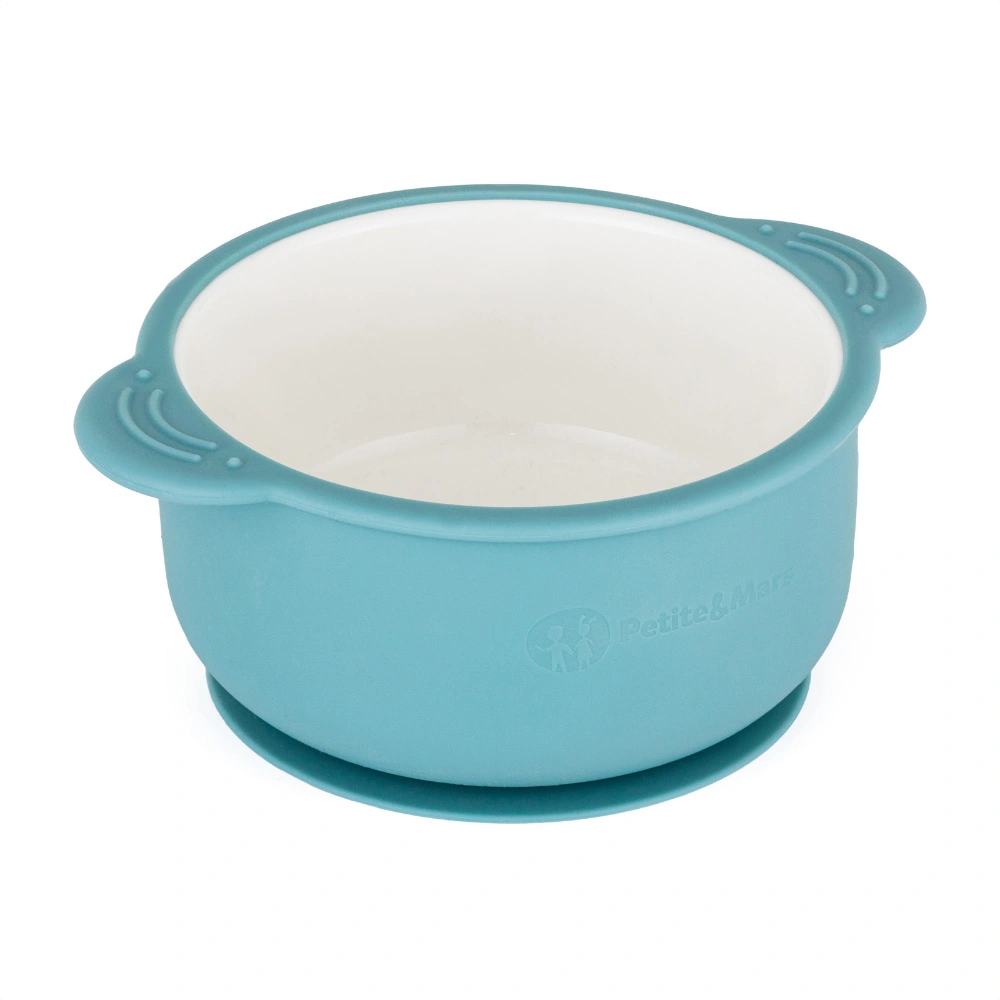 PETITE&MARS Miska keramická se silikonovým obalem Teal Blue