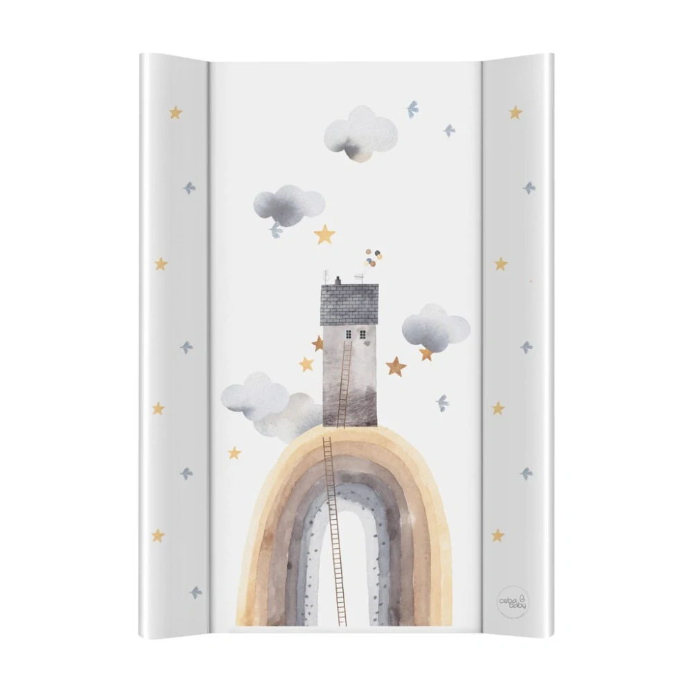 CEBA BABY Podložka přebalovací 2-hranná s pevnou deskou (50x70) Basic Rainbow Home