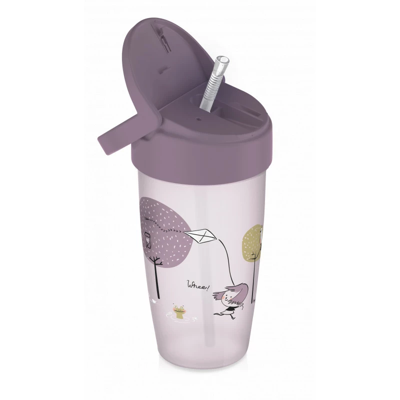 LOVI Hrníček se slámkou LOVELY ACTIVE 350 ml girl