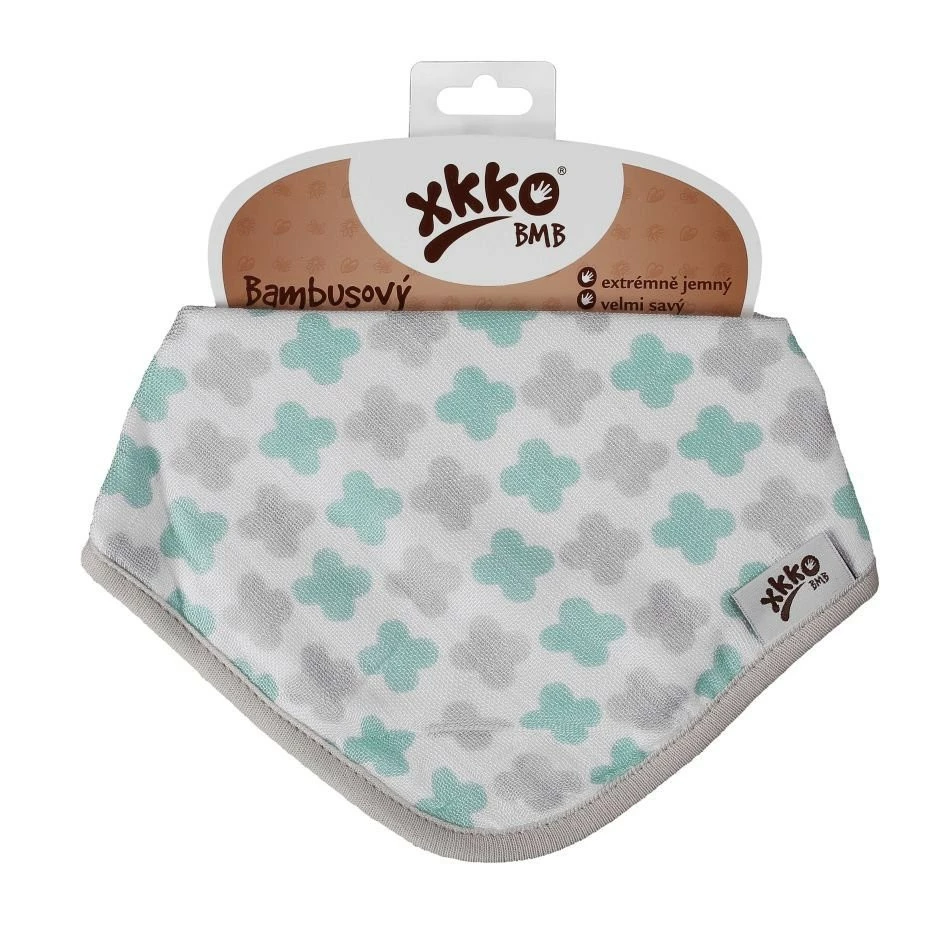 Bambusový slintáček XKKO BMB -Scandinavian baby Mint Cross