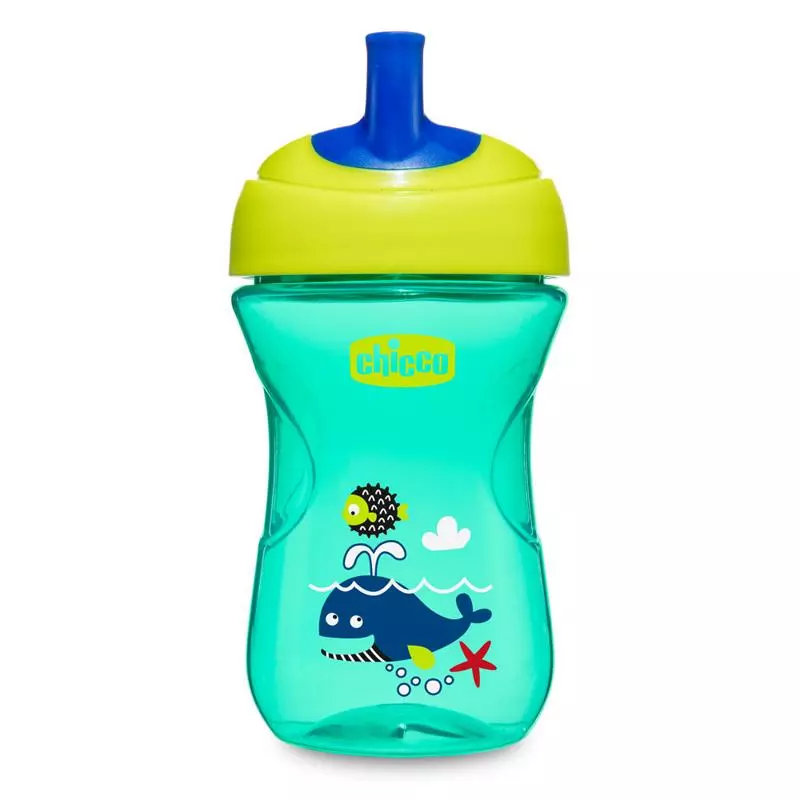 Hrneček Chicco Pokročilý s brčkem 266 ml, zelený 12m +
