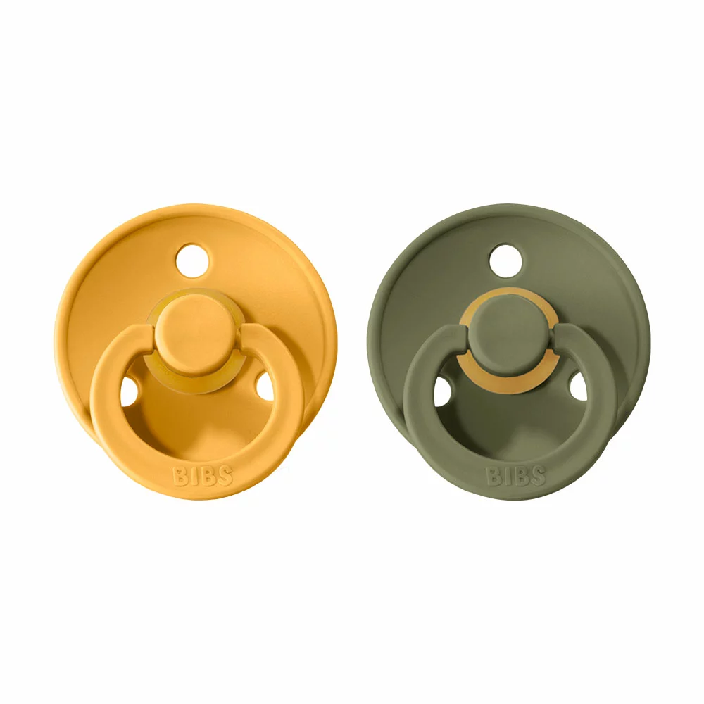 BIBS Colour dudlíky z přírodního kaučuku 2ks velikost 1 (0-6měs) Honey Bee/Olive