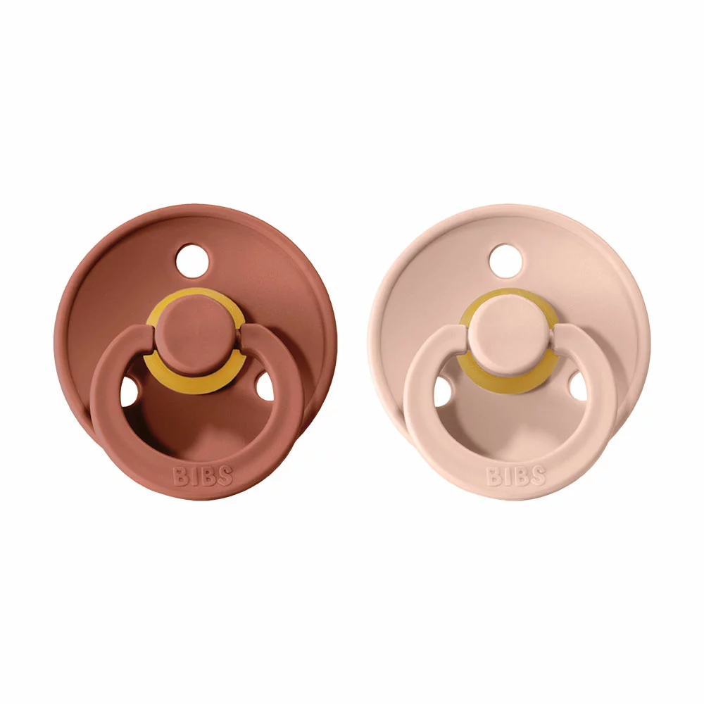 BIBS Colour dudlíky z přírodního kaučuku 2ks velikost 1 (0-6měs) Wodchuck/Blush