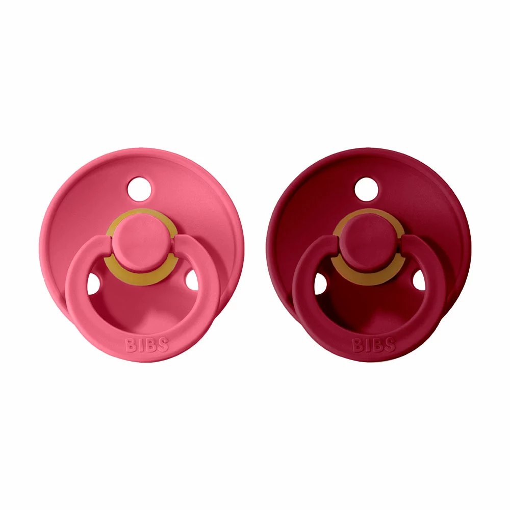 BIBS Colour dudlíky z přírodního kaučuku 2ks velikost 1 (0-6měs) Coral/Ruby