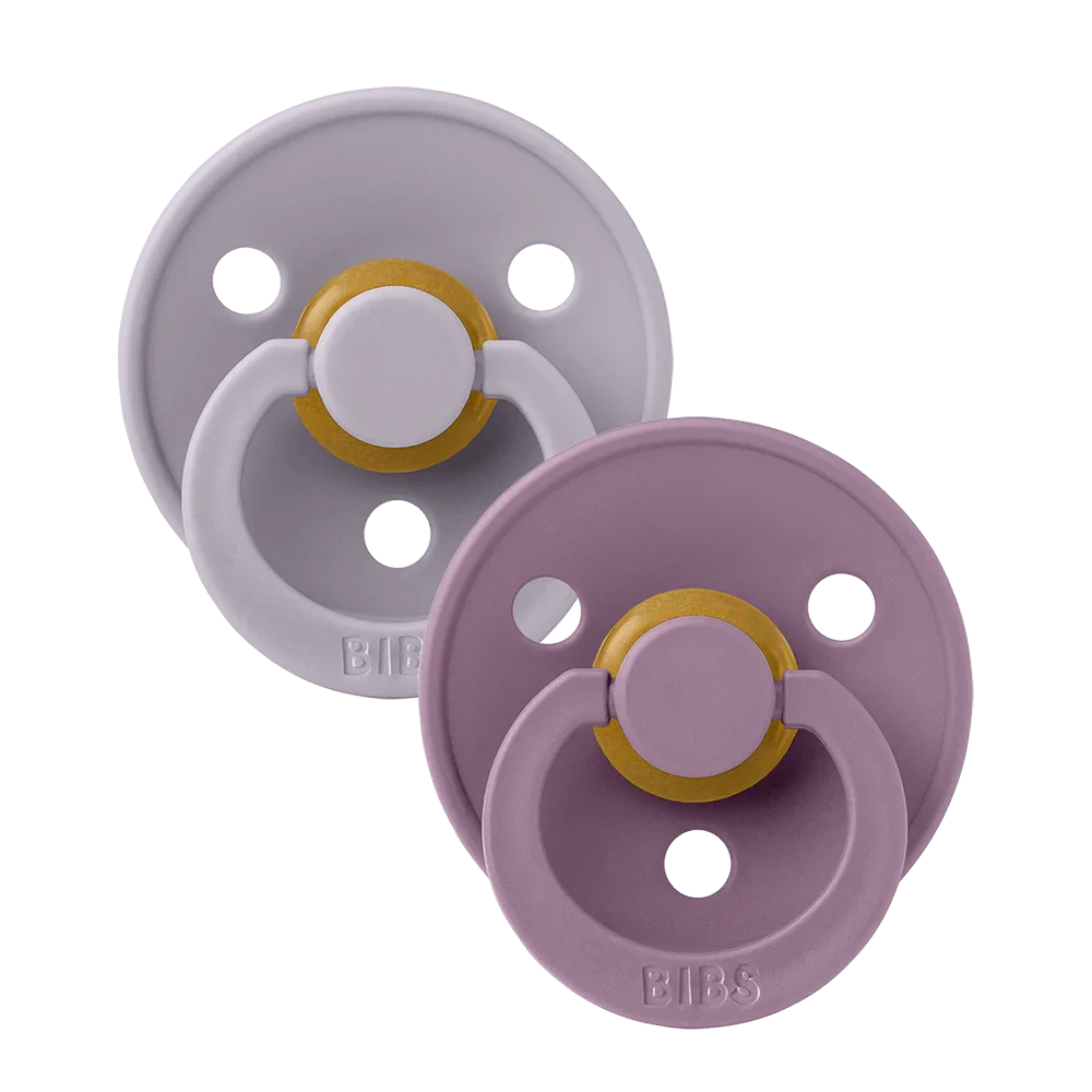BIBS Colour dudlíky z přírodního kaučuku 2ks velikost 2 (6-18měs) Fossil Grey/Mauve