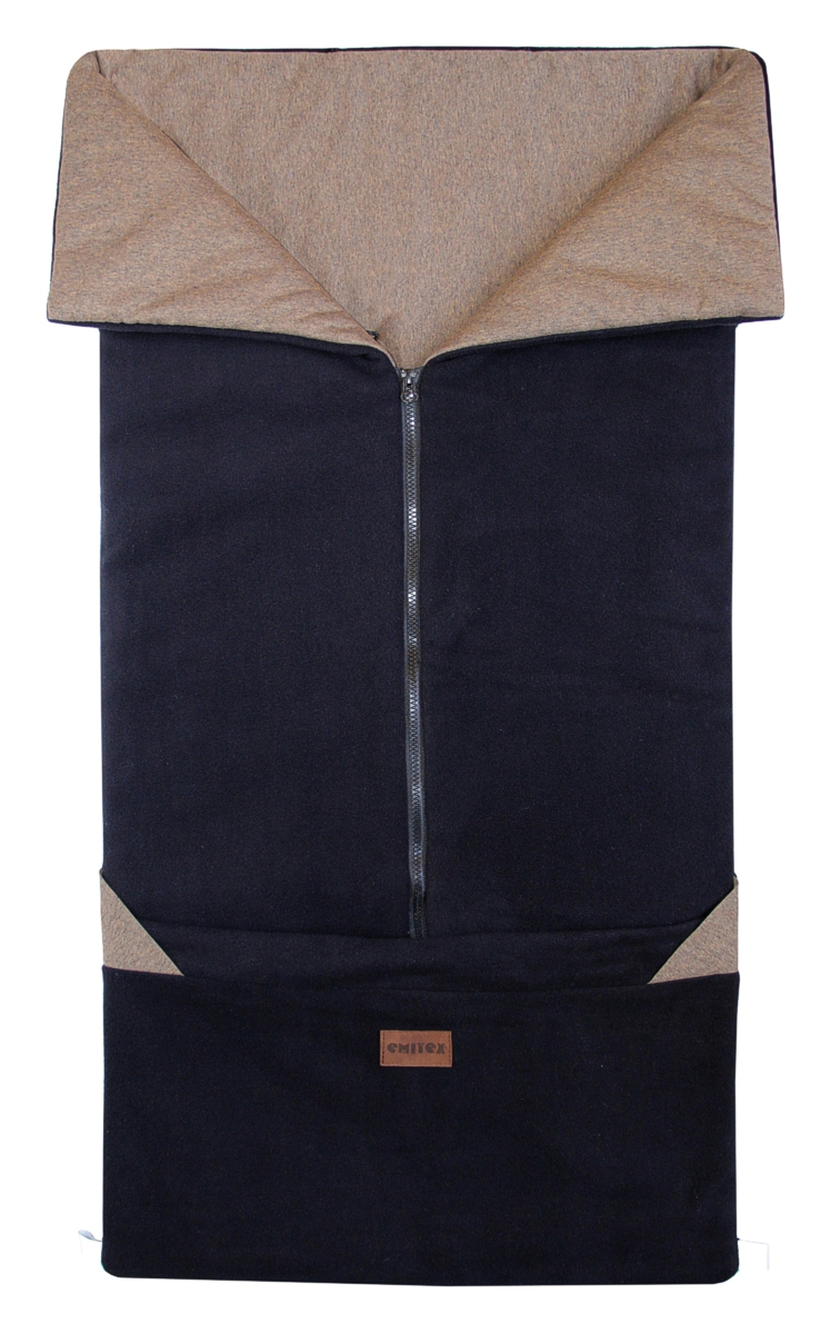 Fusak 2v1 FANDA fleece + bavlna hnědý melír
