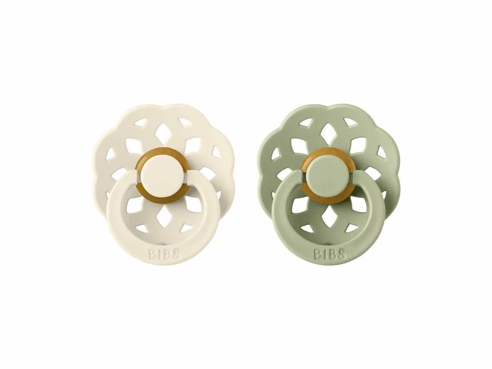 BIBS Boheme dudlíky z přírodního kaučuku 2ks velikost 1 (0-6měs) Ivory/Sage