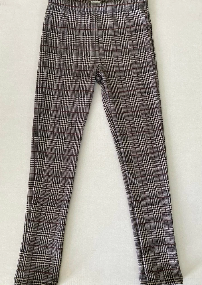 Dívčí zateplené legíny Topo in Fashion káro béžové