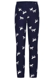 Dívčí zateplené legíny Salt and Pepper tmavě modré se stříbrnými koníky velikost 134