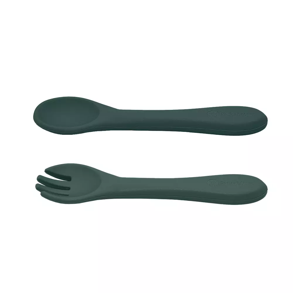 PETITE&MARS Příbor silikonový TAKE&MATCH Misty Green