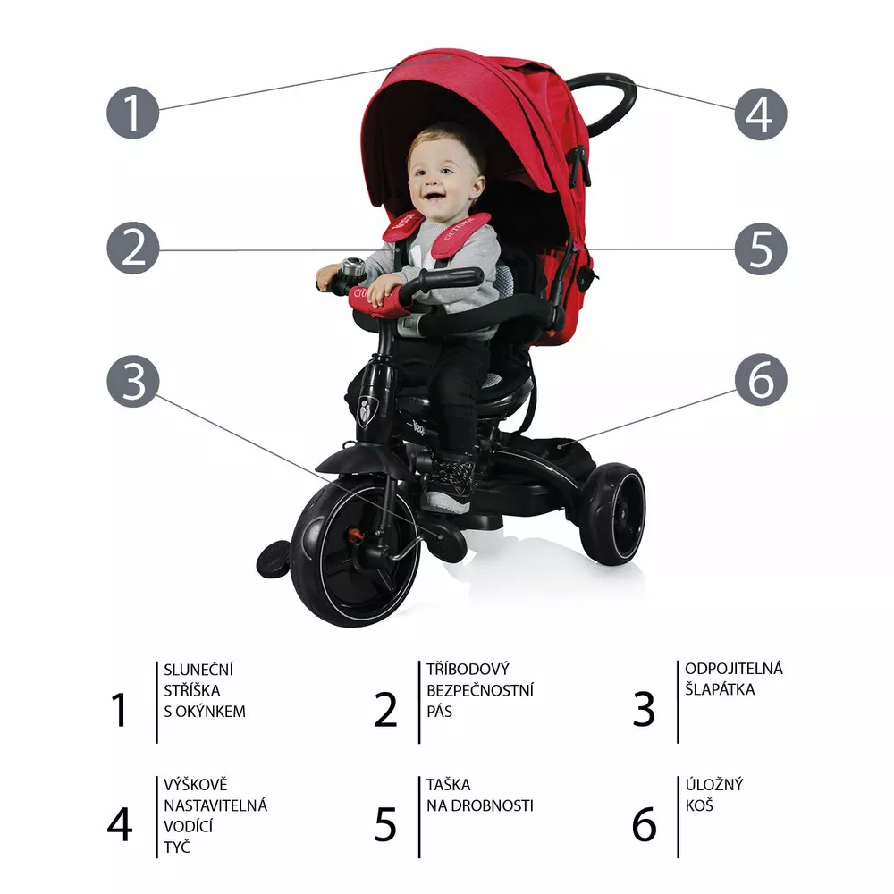 ZOPA Tříkolka Citi Trike Chilli Red