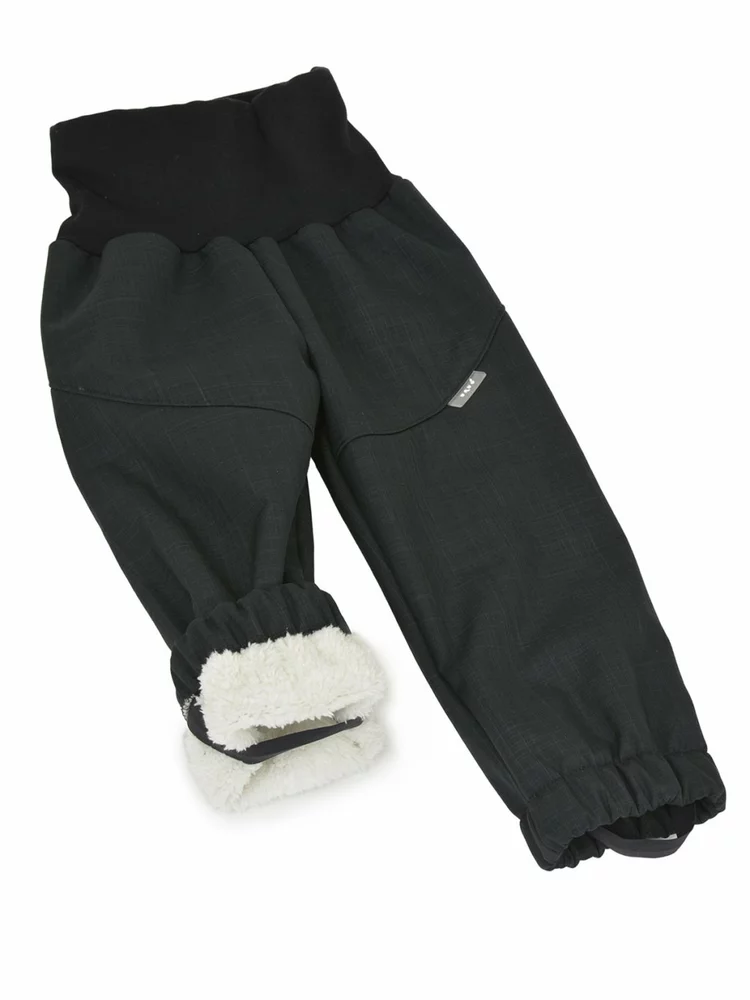 Batolecí Softshellové Oteplovačky Unuo s beránkem Light Černá Žíhaná velikost 80/86