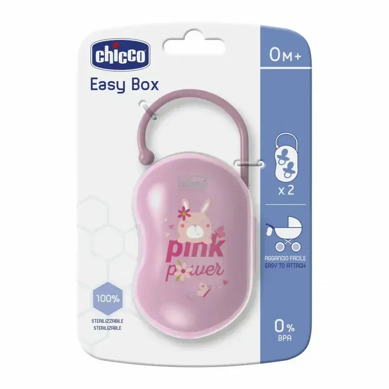 CHICCO Pouzdro na dudlík dvojitý - Pink