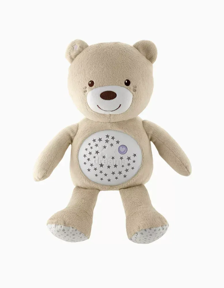 CHICCO Medvídek usínáček s projektorem a hudbou Baby Bear First Dreams neutral béžová 0m+