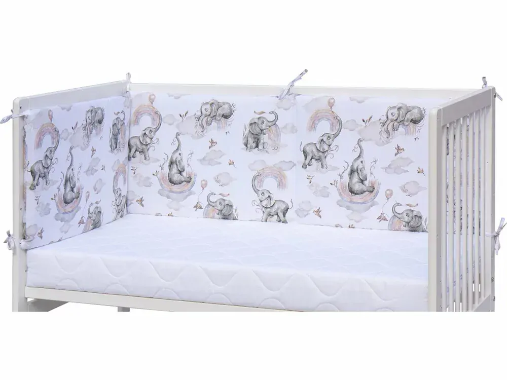 Mantinel do postýlky 4dílný - Scarlett Indi - 180 x 30 cm - šedý