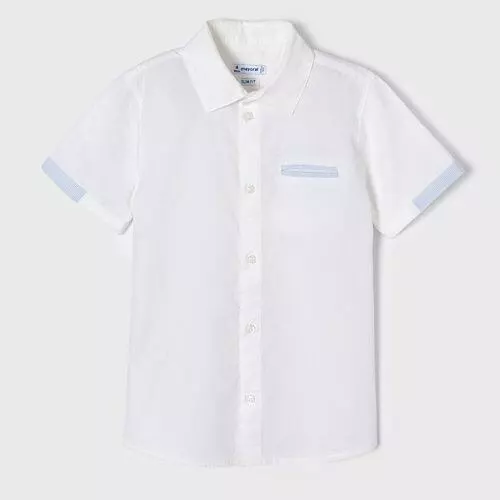 Chlapecká košile s krátkým rukávem Mayoral 3116-10 Blanco
