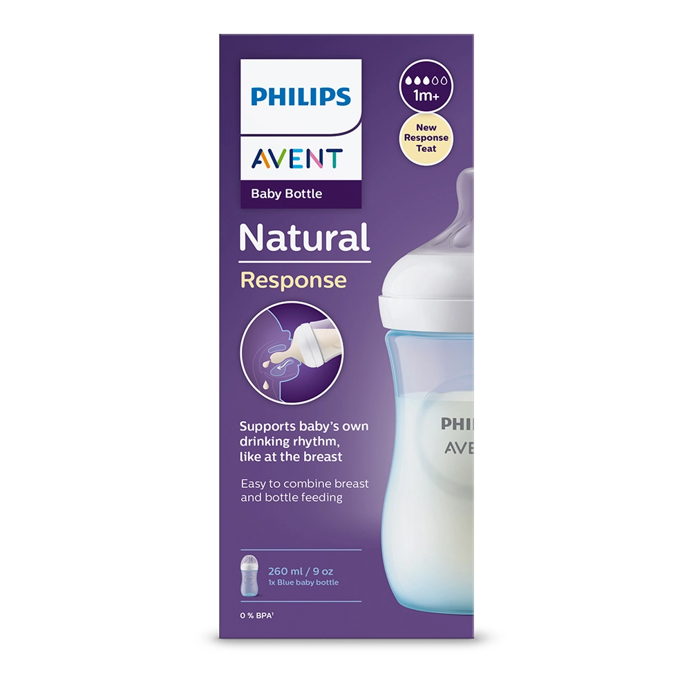 Philips AVENT Láhev Natural Response 260 ml, 1m+, modrá